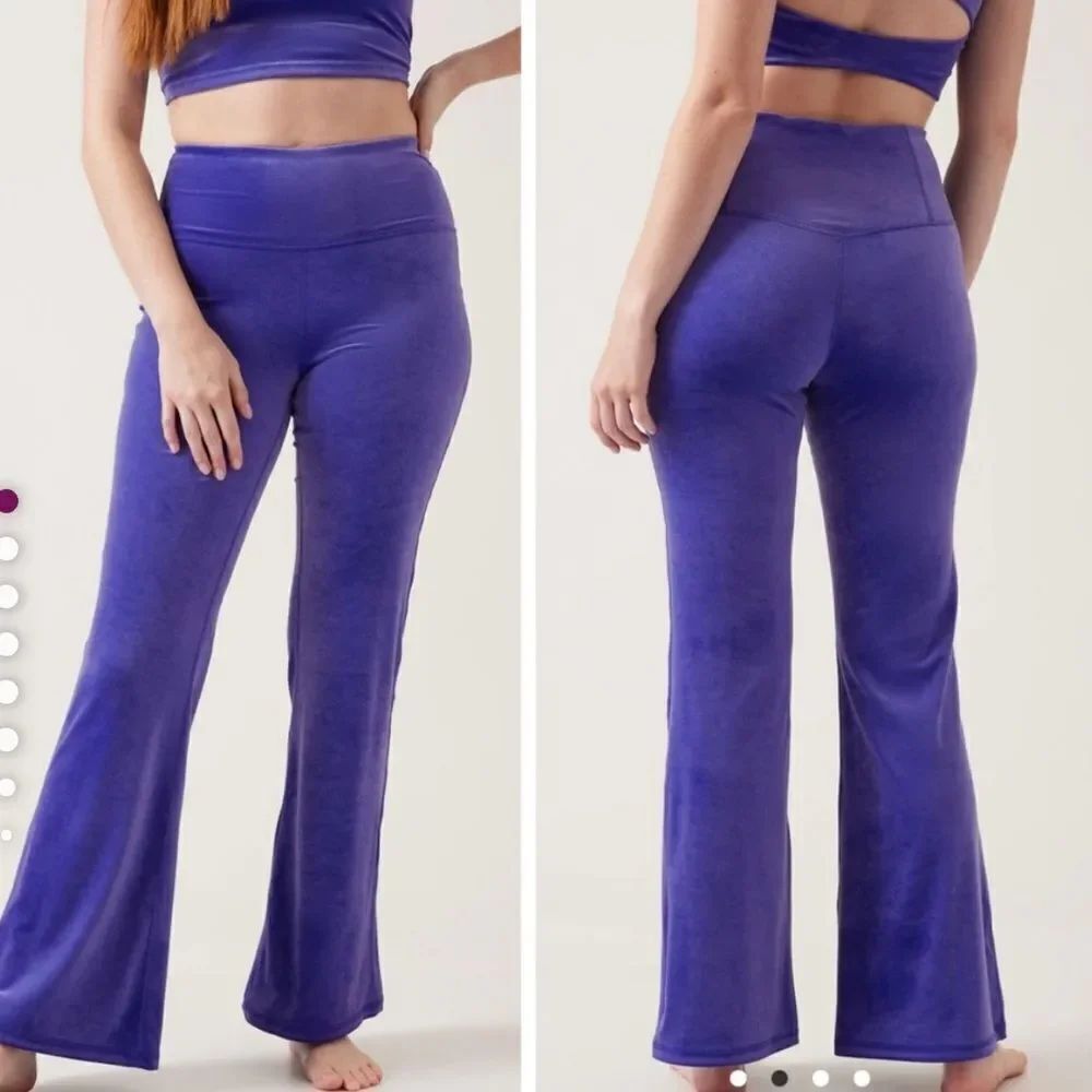 Athleta Elation Velvet Flare Pant Purple